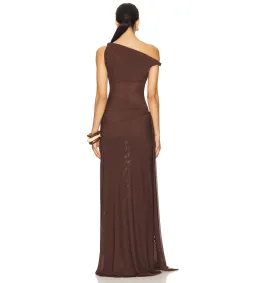 Misha Sisal Maxi Dress in Espresso Brown Size 6/XS for rent on The Volte - image 3