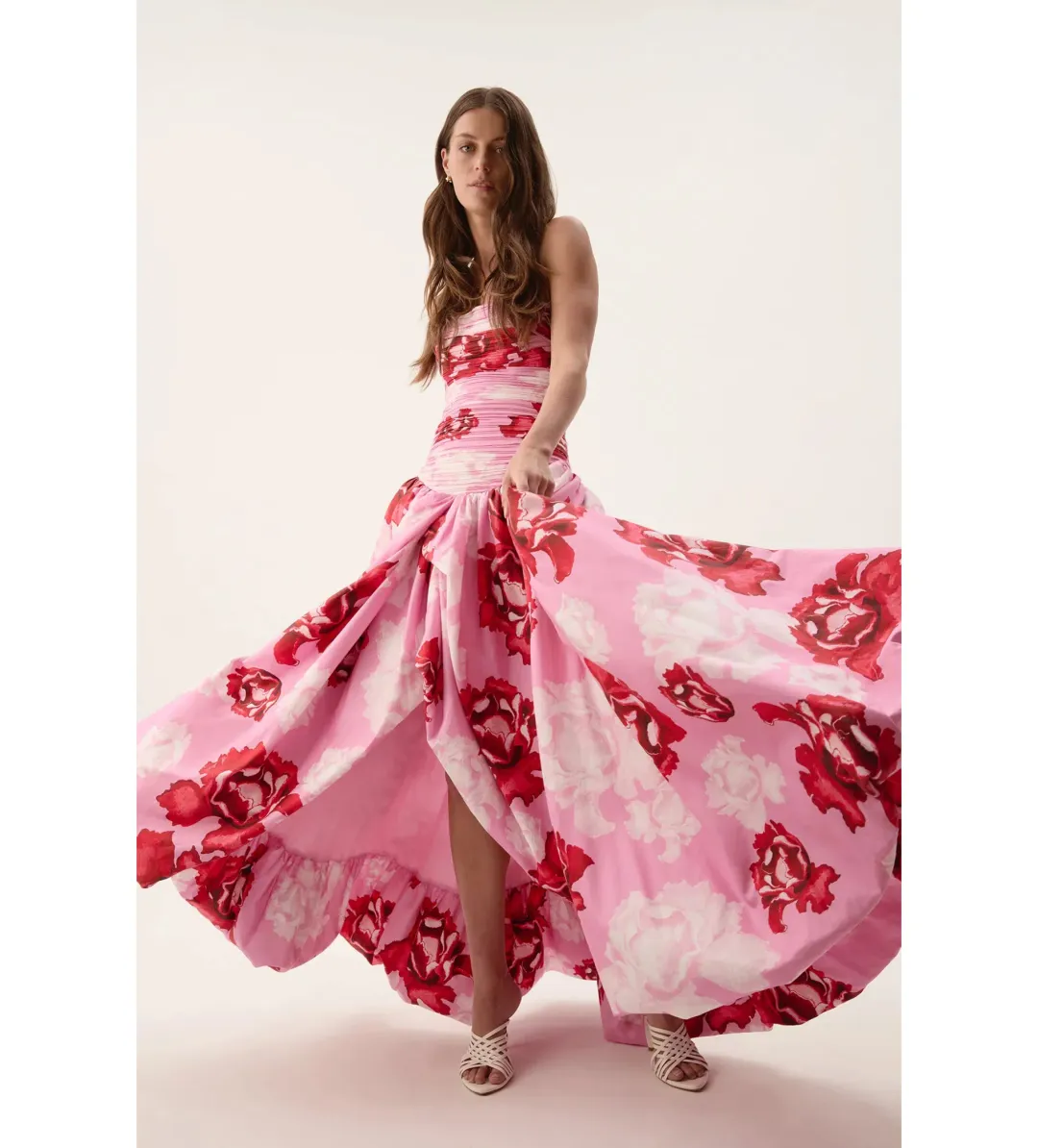 Aje Behold Maxi Dress in Pink Boldly Blooming Size 12 for rent on The Volte - main image
