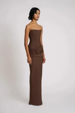 Eliya The Label Hilda Gown Brown Size 12 for rent on The Volte - image 3