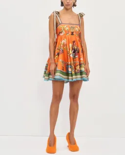Alemais Rocco Mini Sundress in Orange Print Size AU 8  for rent on The Volte - image 2