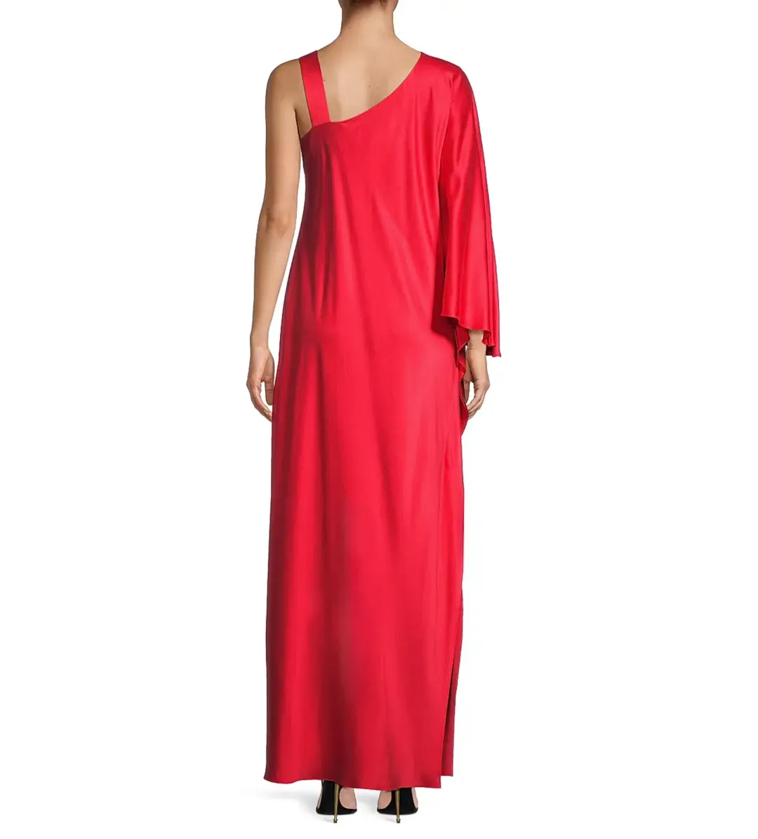 Ginger and Smart Grace One Shoulder Silk Maxi Dress in Red Size AU 16 for rent on The Volte - main image