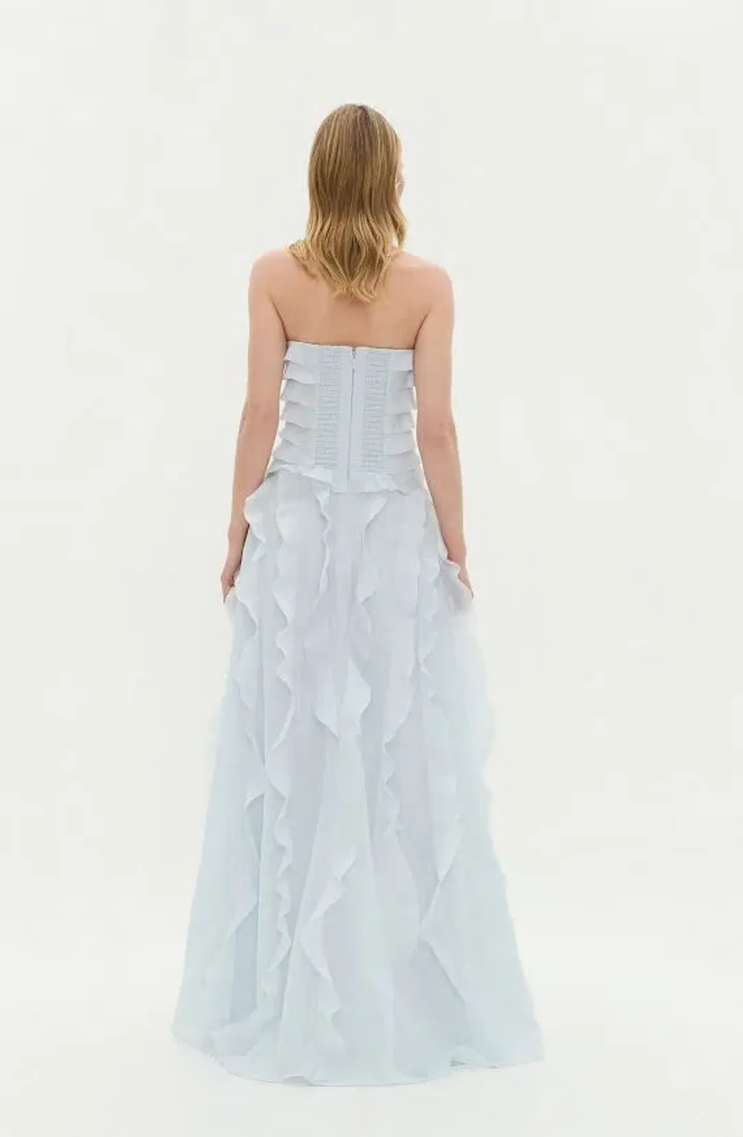 Aje Allaire Gown Maxi Dress in Pale Blue Size AU 10 for rent on The Volte - main image