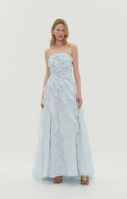Aje Allaire Gown Maxi Dress in Pale Blue Size AU 10 for rent on The Volte - image 3