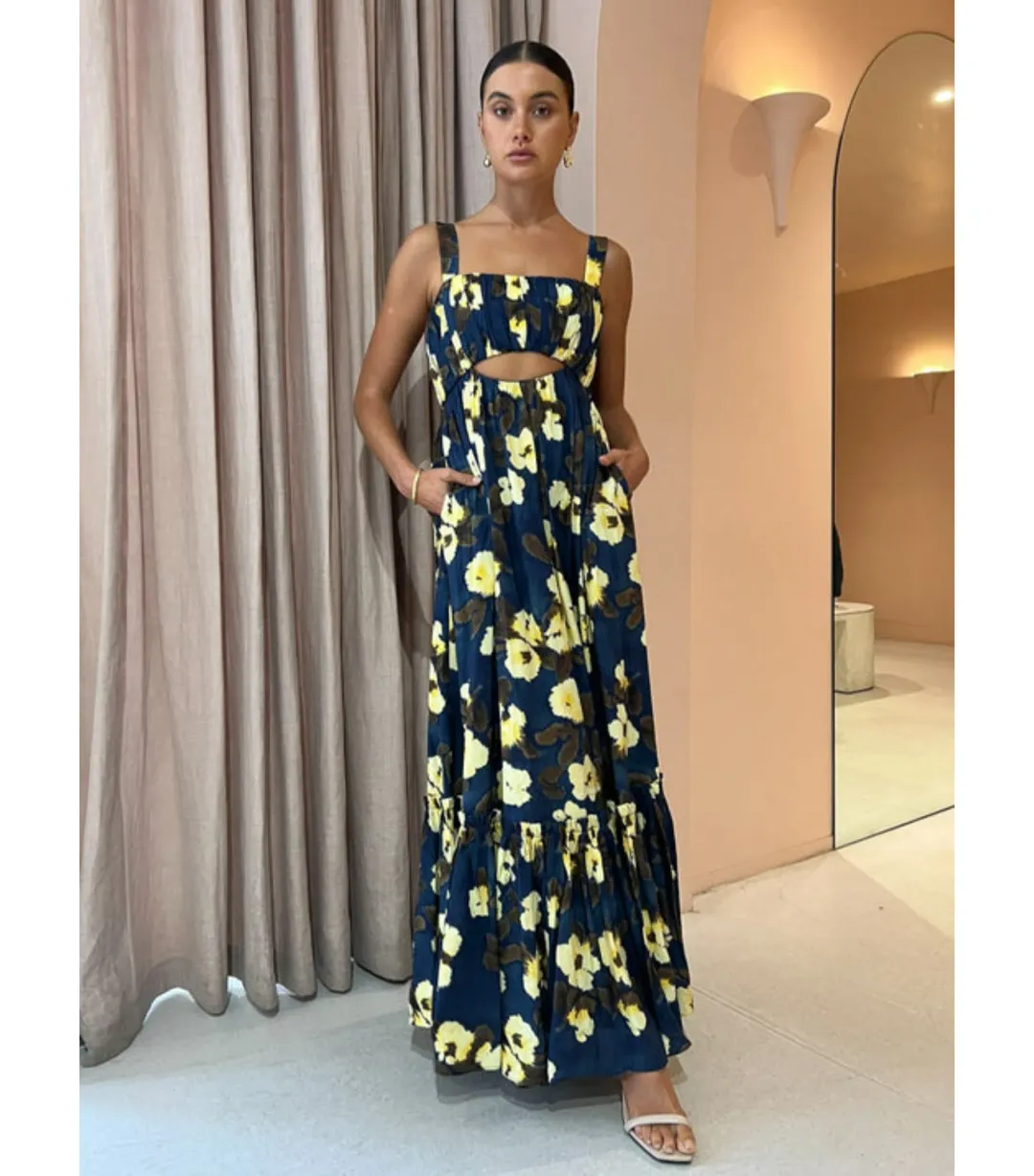 Acler Luddenham Maxi Dress Floral Posy Size US 6 / AU 10 for rent on The Volte - main image