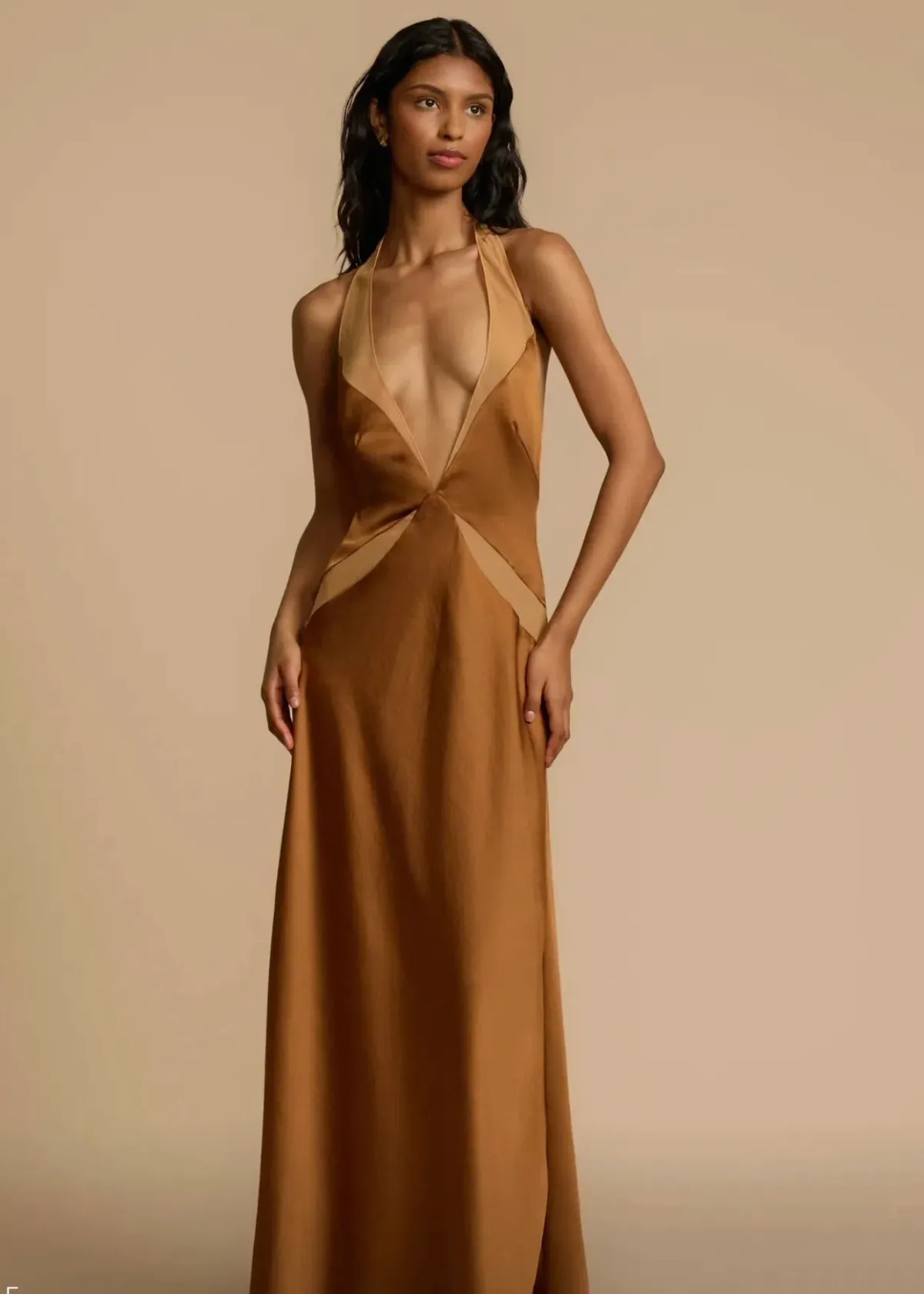 Arcina Ori Devora Dress Maxi Brown Size AU 8 for rent on The Volte - main image