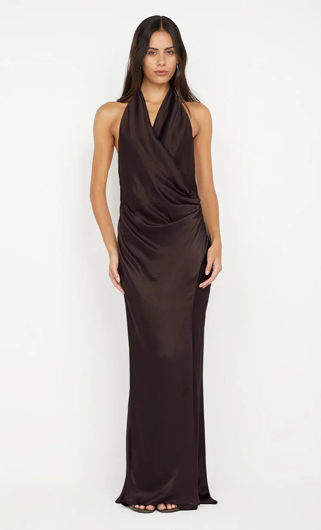 Bec & Bridge Elisia Wrap Maxi Dress  Dark Chocolate / Size 10 for rent on The Volte - main image