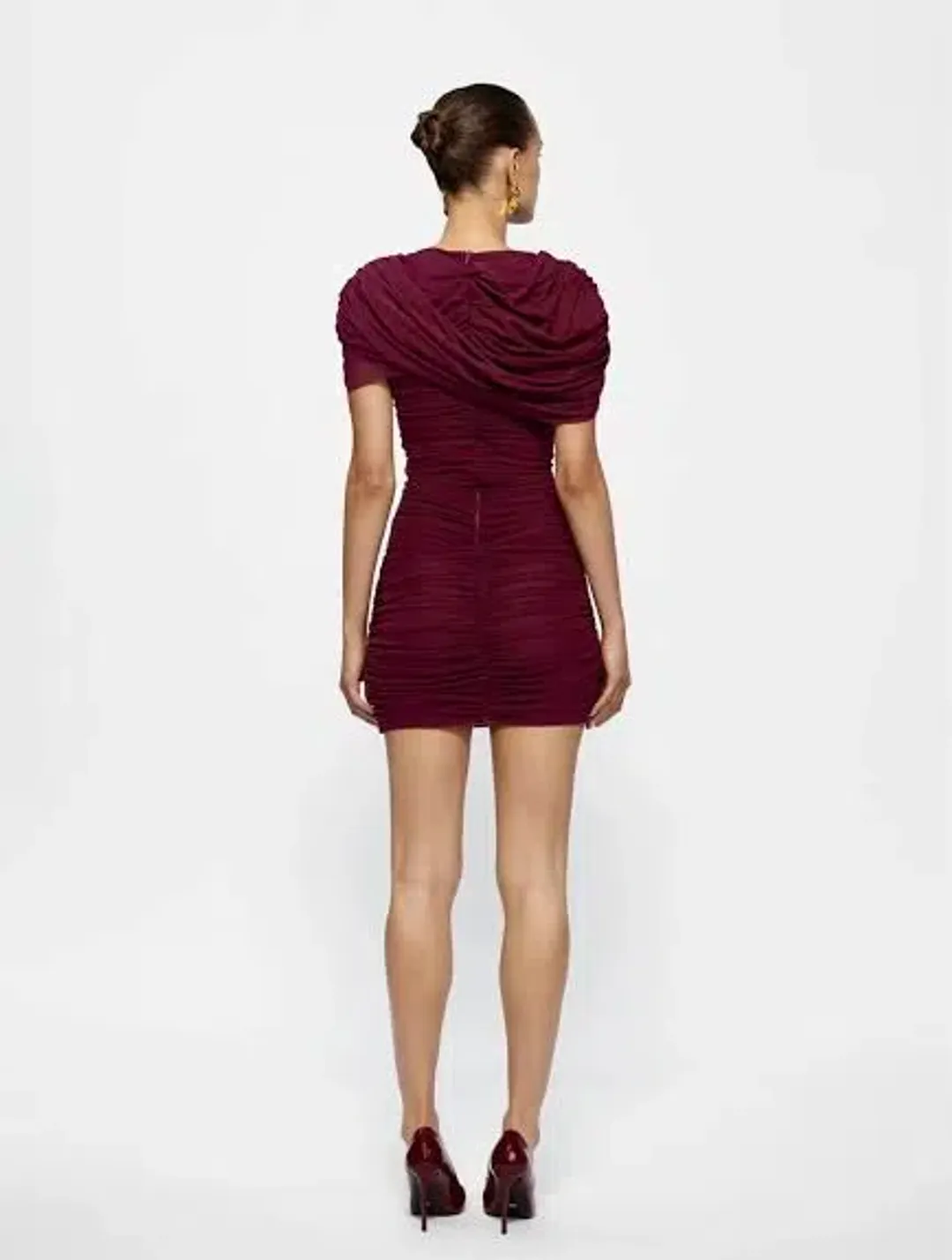 Effie Kats Phoneix Mini Dress Burgundy Size AU 8 for rent on The Volte - main image