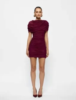 Effie Kats Phoneix Mini Dress Burgundy Size AU 8 for rent on The Volte - image 1