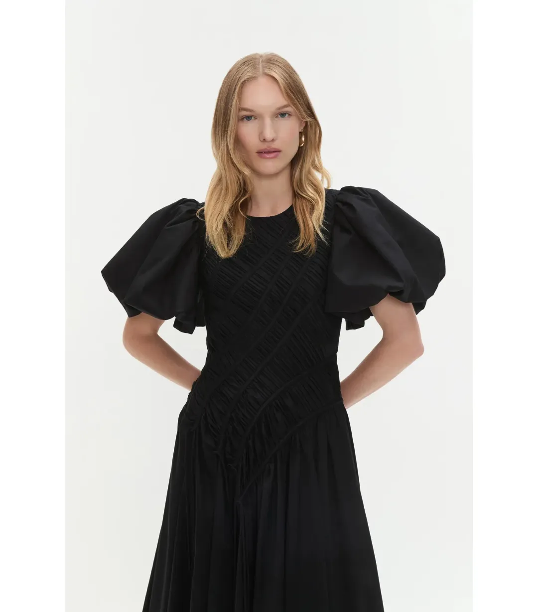 Aje Wisteria Midi Dress Black Size AU 8 for rent on The Volte - main image