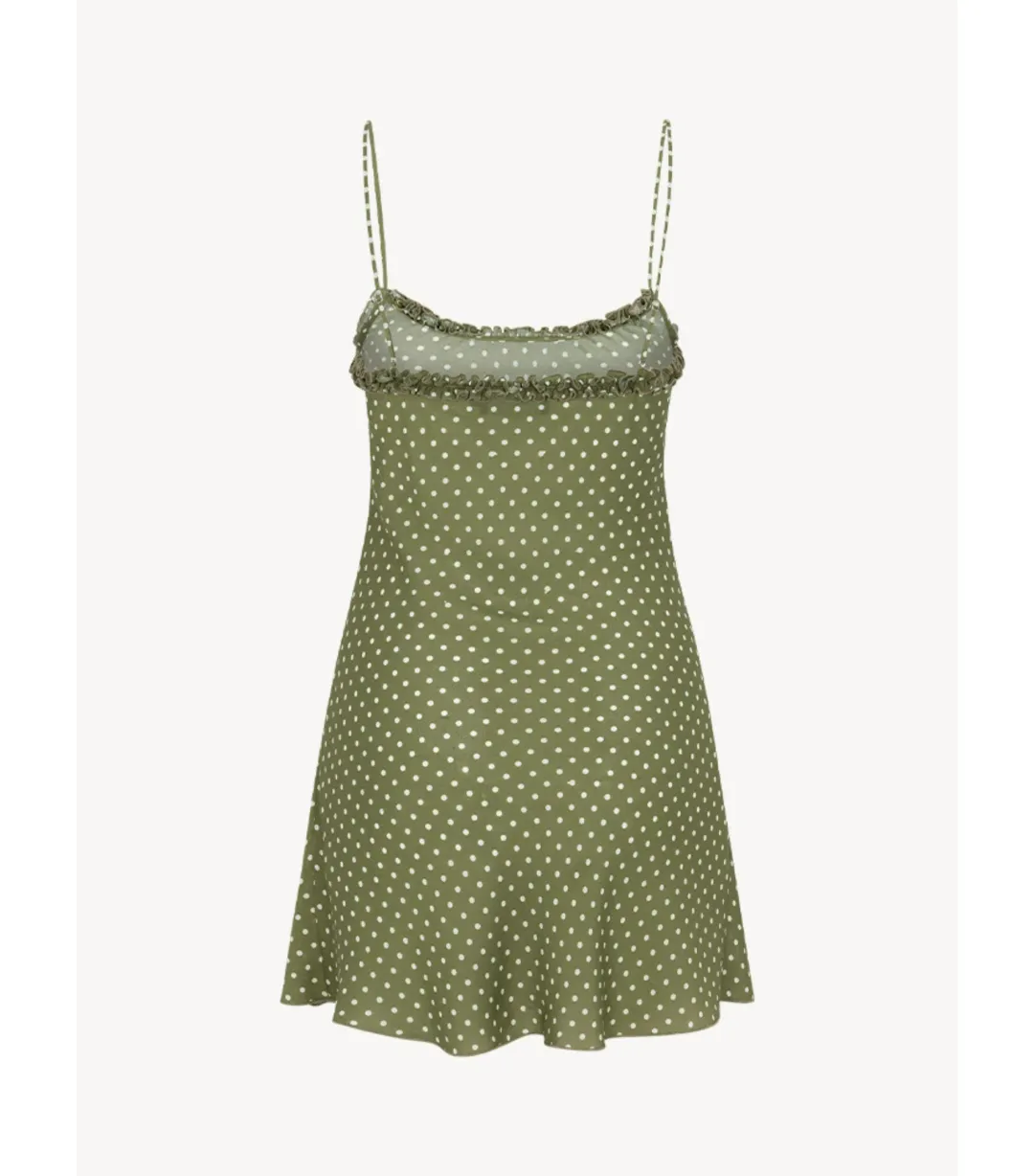 Realisation Par Eliza Mini Dress in Khaki Spot Size S / AU 8 for rent on The Volte - main image