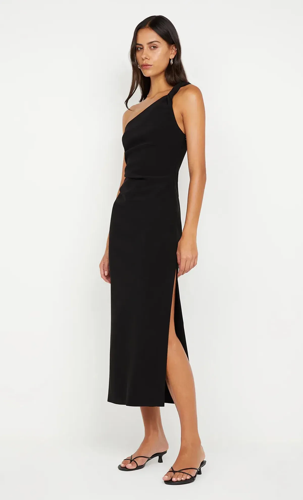 BEC & BRIDGE ARIVEN ASYM MIDI DRESS / BLACK / SIZE 10 for rent on The Volte - main image