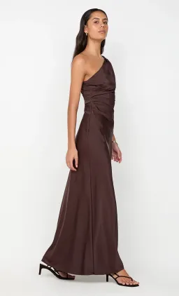 Bec & Bridge Lunetta Asym Maxi Dress in Dark Chocolate Size AU 12 for rent on The Volte - image 5