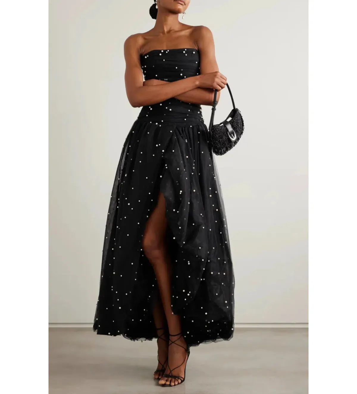 Aje Juniper Gown Black Size L AU 12 for rent on The Volte - main image