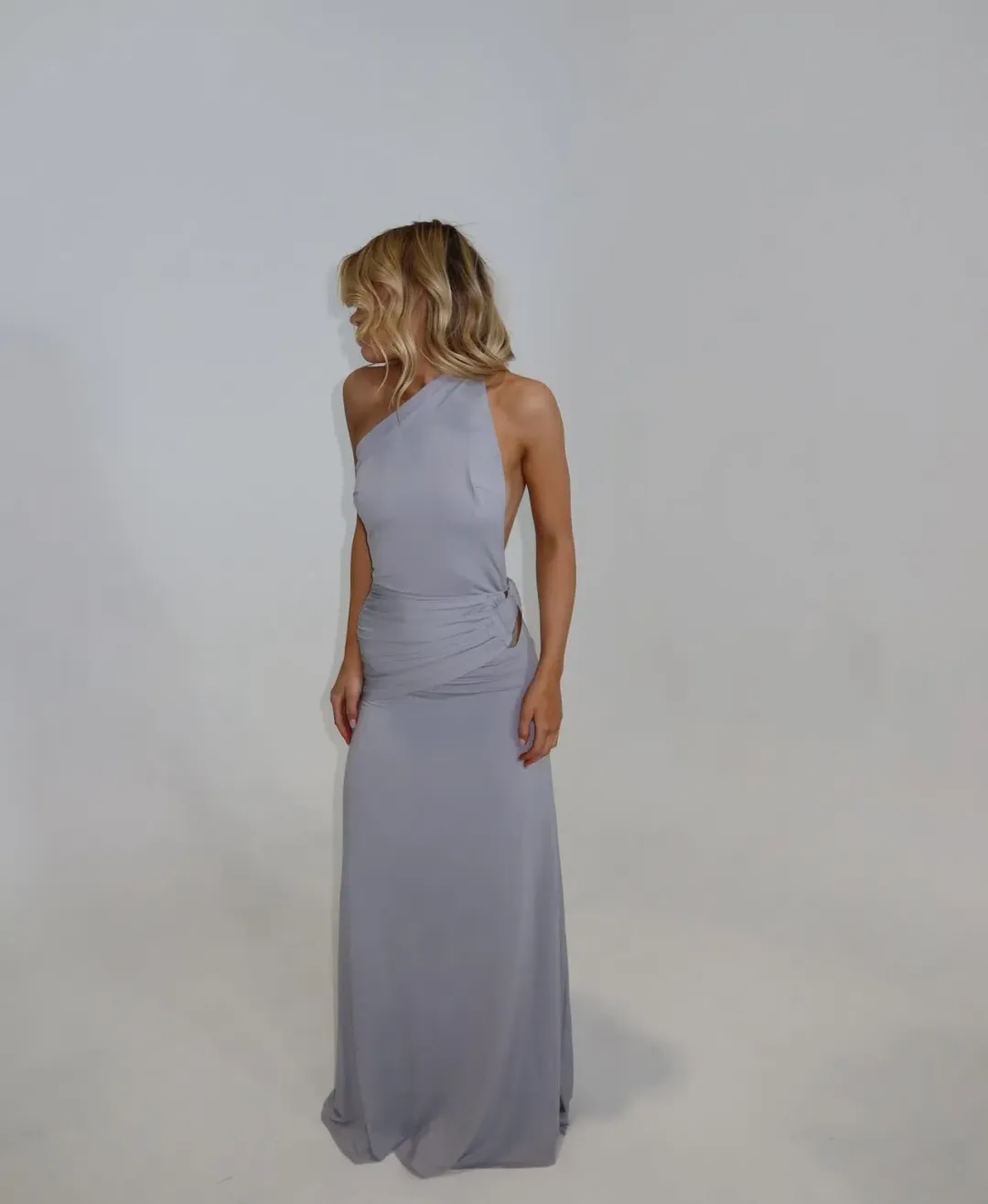 Ance Gria Gaia Gown in Silver Grey  Size 6/8 for rent on The Volte - main image