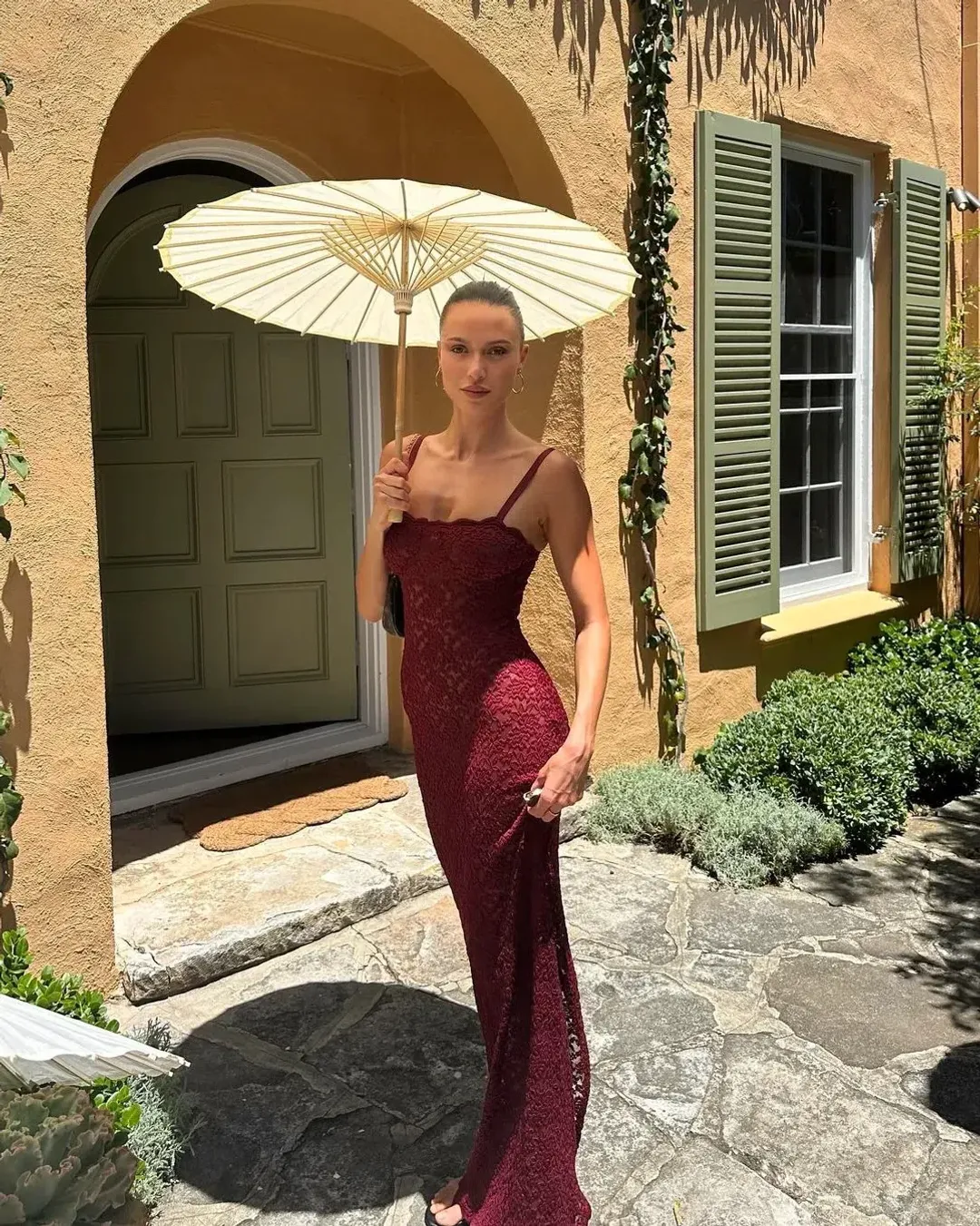 Arcina Ori Margot Maxi Dress in Red Wine Size AU 8 for rent on The Volte - main image