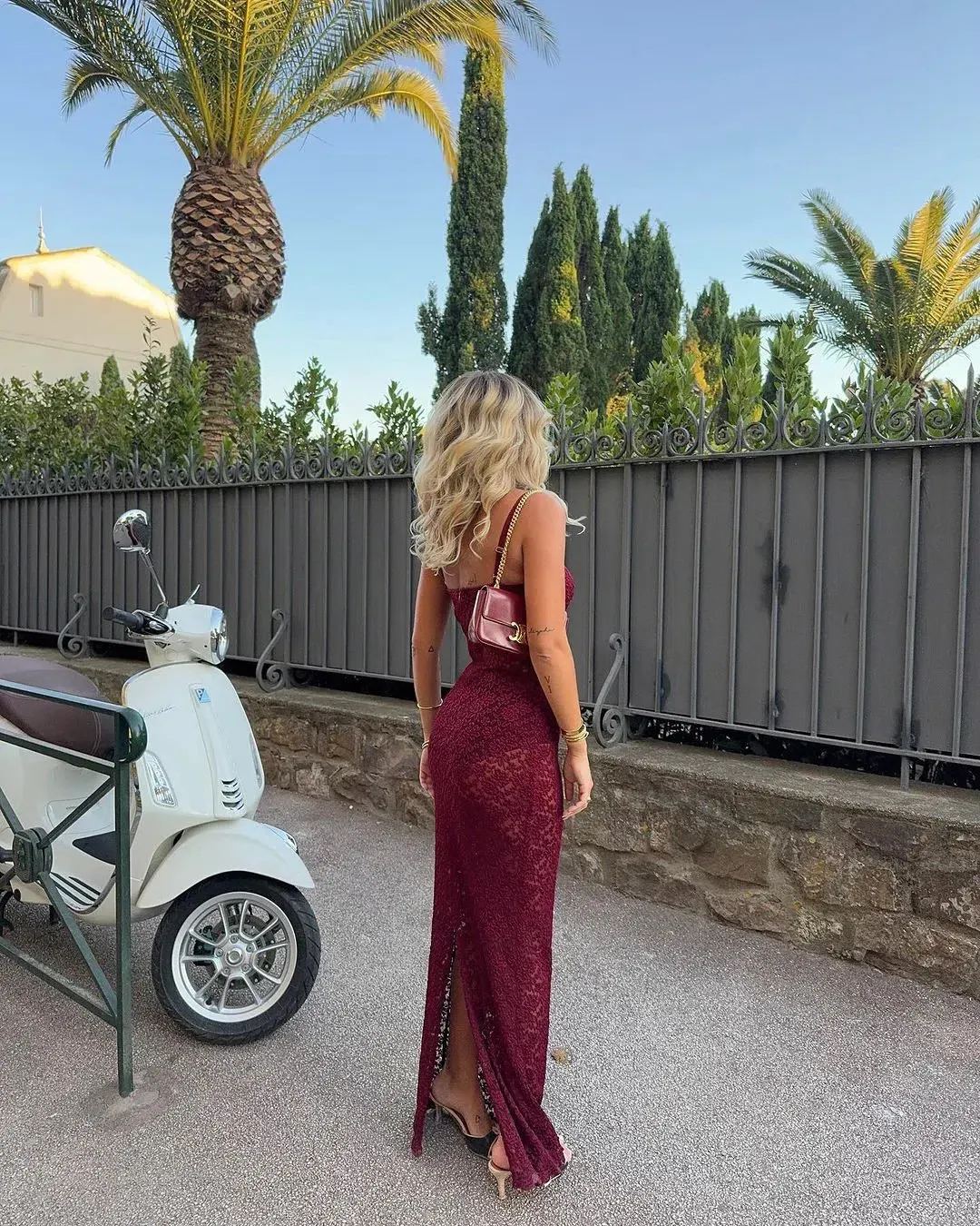 Arcina Ori Margot Maxi Dress in Red Wine Size AU 8 for rent on The Volte - main image