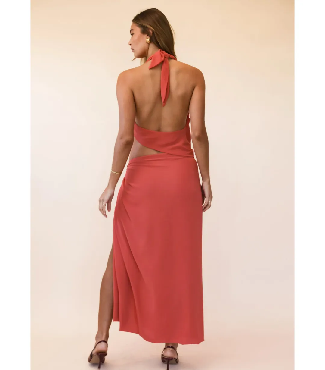 Koster Kulture Bobbies Top and Maxi Skirt Set in Coral Size S / AU 8 for rent on The Volte - main image