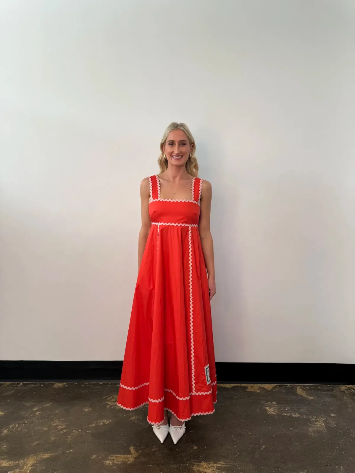 Alemais Contessa Summer Midi Dress Orange Print Size 6 for rent on The Volte - main image