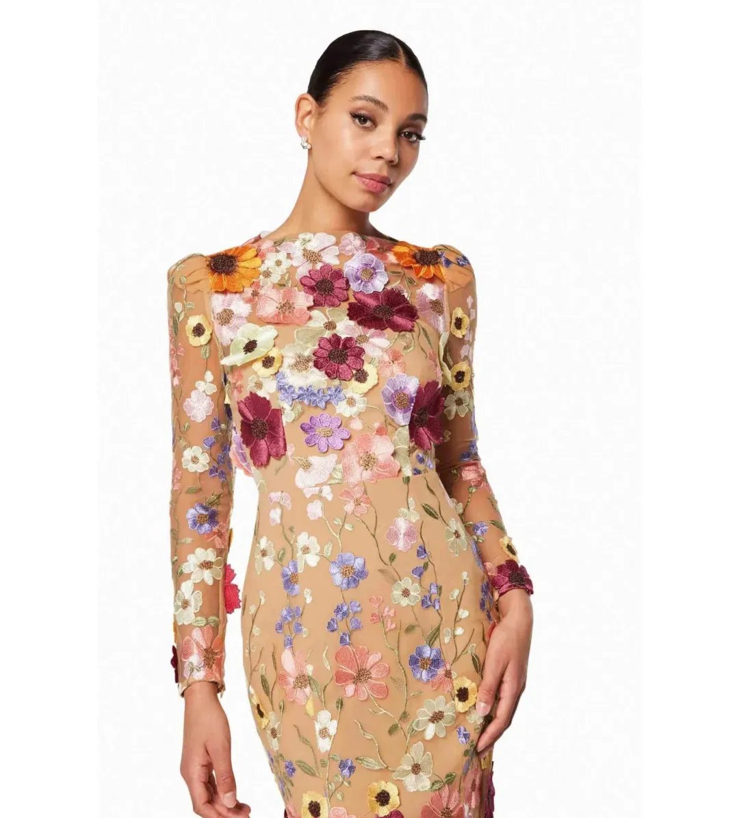 Elliatt Shannon 3D Floral Midi Dress In Pink Size S / AU 8 for rent on The Volte - main image
