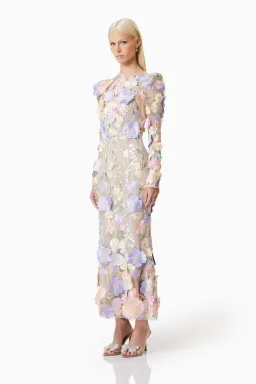 Elliatt Shannon 3D Floral Midi Dress Floral Size M / AU 10 for rent on The Volte - image 3