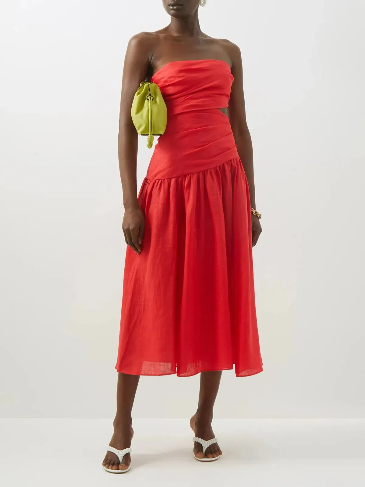 Zimmermann Lyre Strapless Red Dress - Size 0 for rent on The Volte - main image