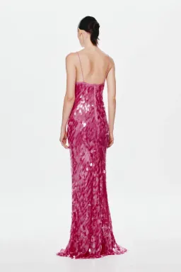 MISHA Sapphire Sequin Maxi Dress Fuchsia Size 8/S for rent on The Volte - image 4