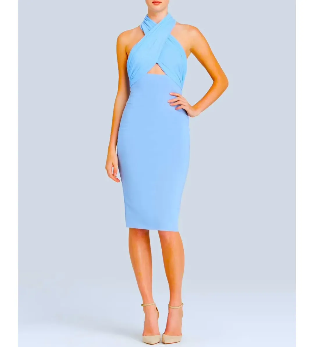 Bec & Bridge Wayfarer Midi Dress in Blue Size AU 8 for rent on The Volte - main image