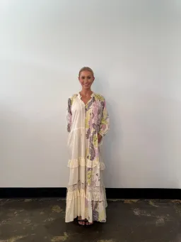 Bohemian Traders Castello Ruffle Maxi Dress Cream Size AU 8 for rent on The Volte - image 3