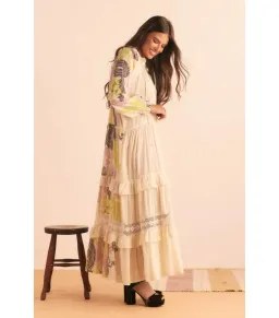 Bohemian Traders Castello Ruffle Maxi Dress Cream Size AU 8 for rent on The Volte - image 2
