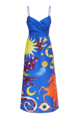 Alemais Guardian Midi Dress Blue Print Size 14 for rent on The Volte - image 5