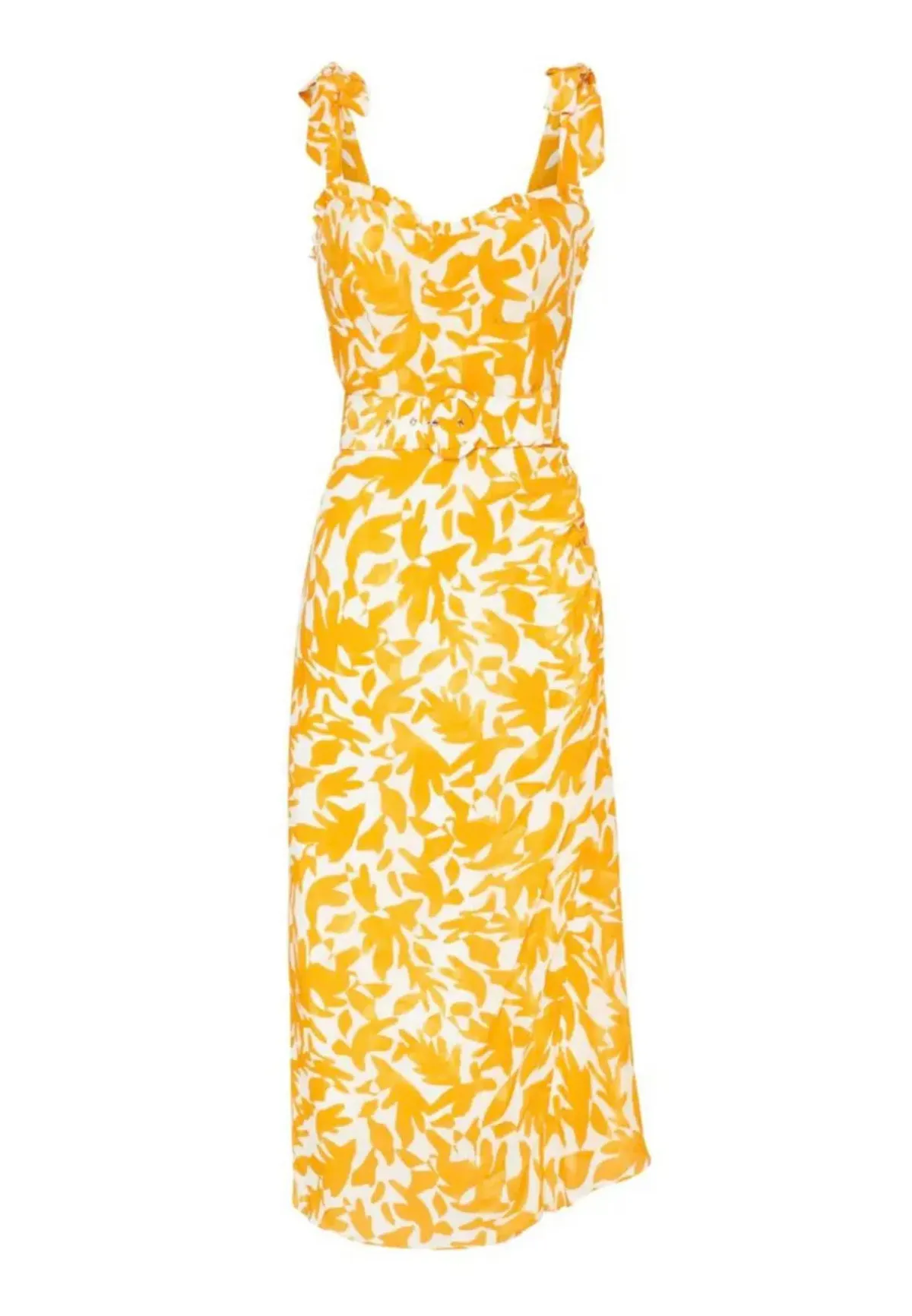 Rebecca Vallance Limoncello Midi Dress in Yellow Print Size AU 8 for rent on The Volte - main image