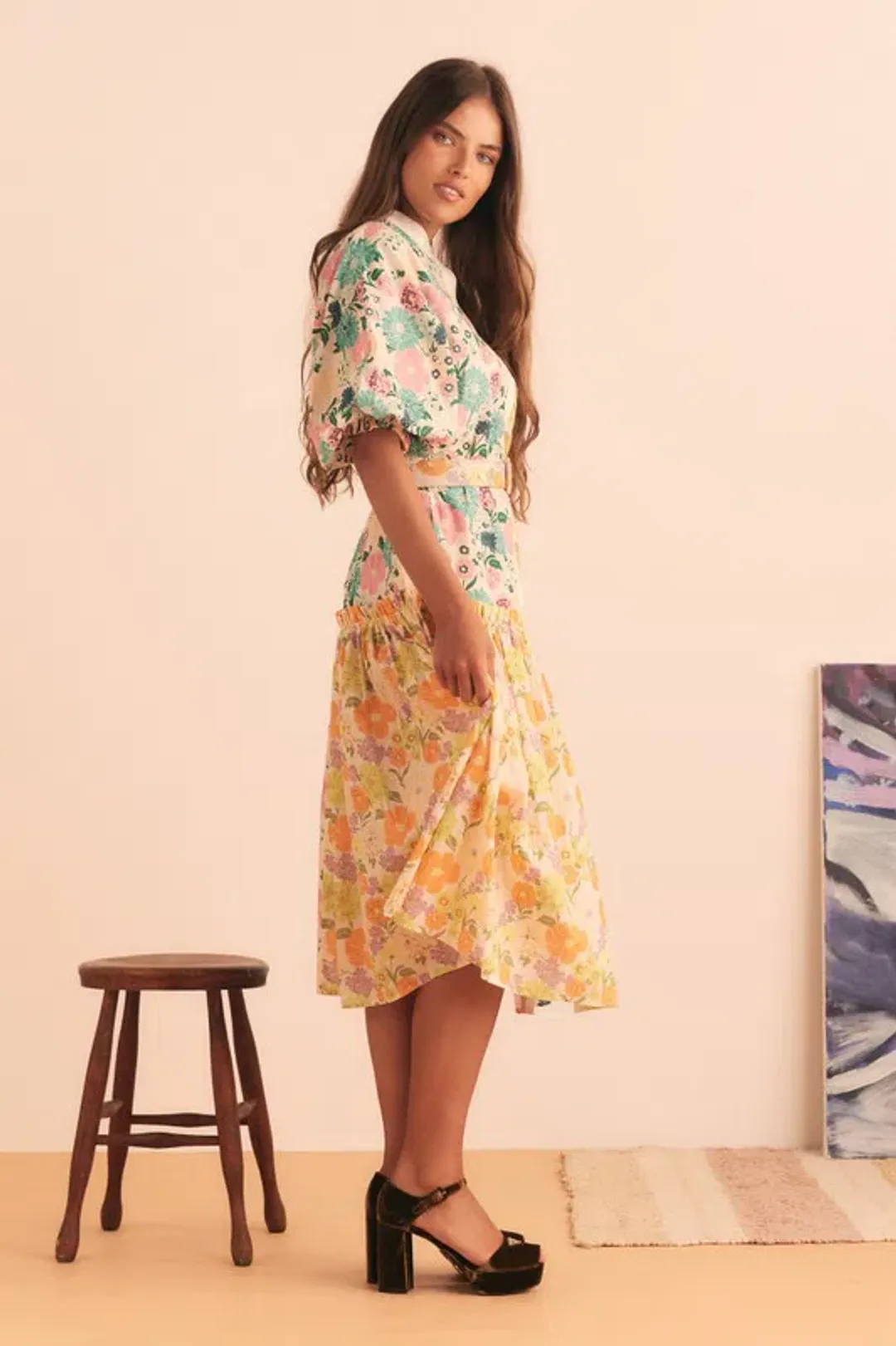 Bohemian Traders Sundance Spliced Dress in Multi Size 12 for rent on The Volte - main image