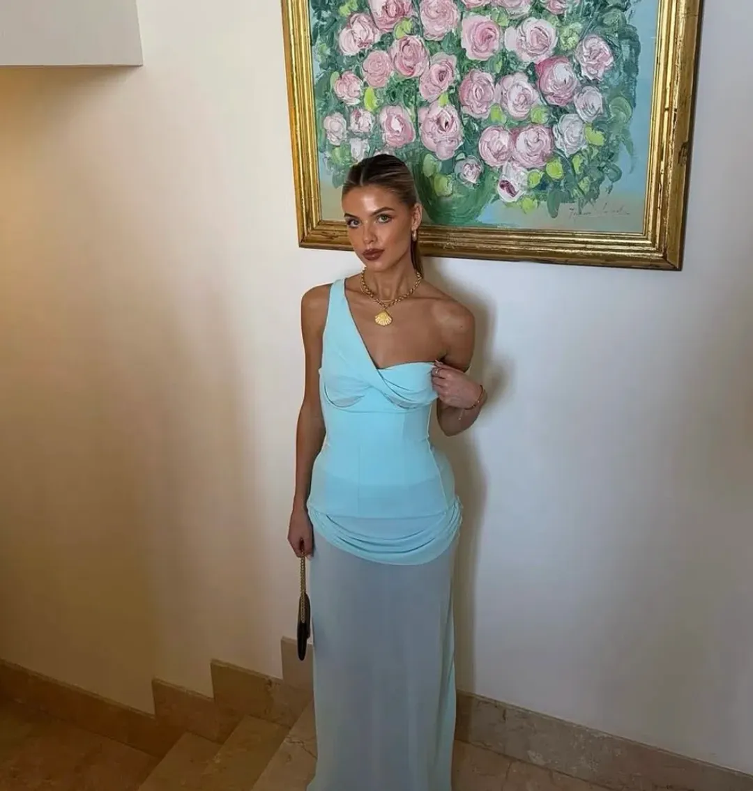 Natalie Rolt Cadence Gown Maxi in Baby Blue Size AU 8 for rent on The Volte - main image