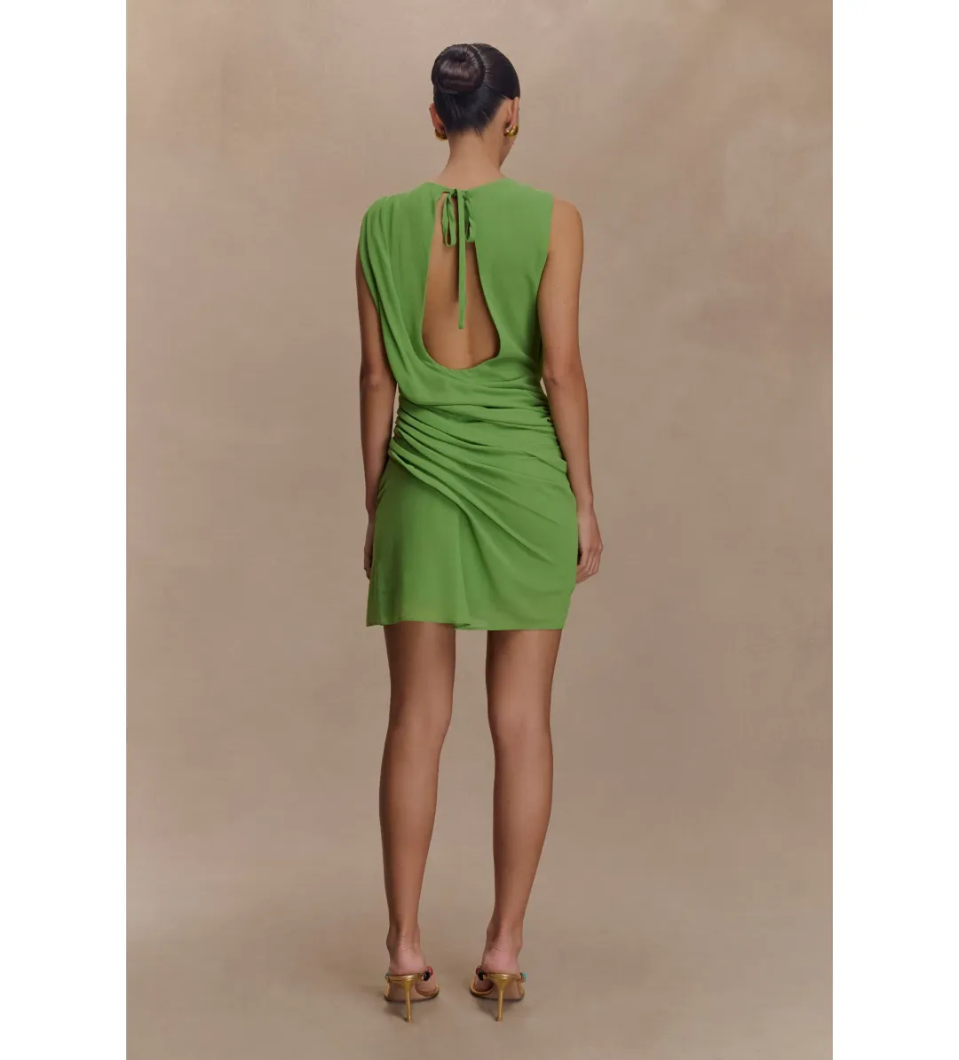 Meshki Oria Chiffon Mini Dress Green Size XXL/AU 16 for rent on The Volte - main image