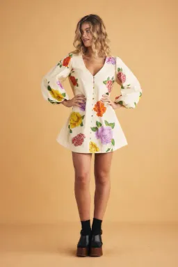 Bohemian Traders Rosetta Mini Dress Cream Size AU 14 for rent on The Volte - image 1