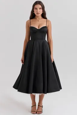 House Of CB Mademoiselle Black Tulle Midi Dress Size AU 8 for rent on The Volte - image 5
