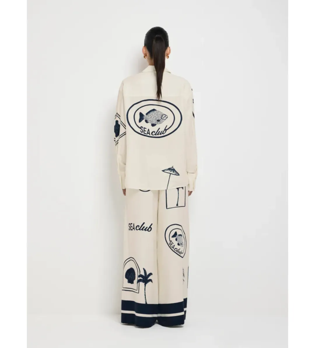 Sheike Sea Club Set Shirt & Pants Set Print Size AU 10 for rent on The Volte - main image