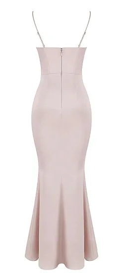 House of CB Olivette Crystal Satin Corset Maxi Dress Pink Size AU 14 for rent on The Volte - image 2