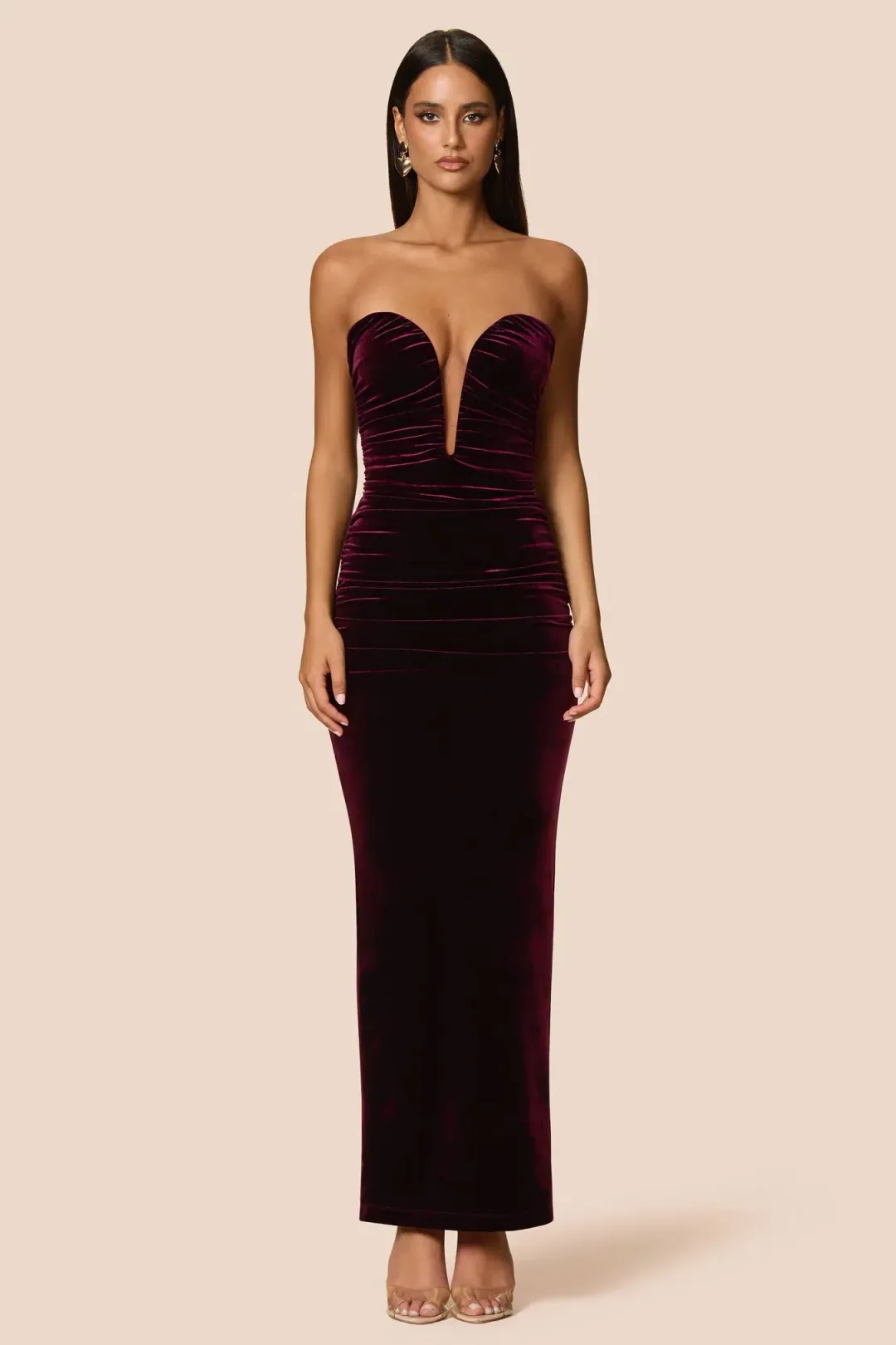 Love Nookie Nina Gown in Mulberry Size AU8 for rent on The Volte - main image