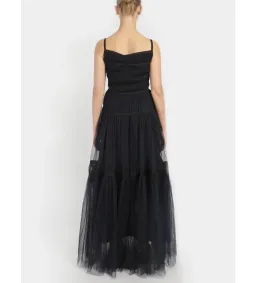 Molly Goddard Soft Tulle Astrid Maxi Dress Navy Size 10 for rent on The Volte - image 3