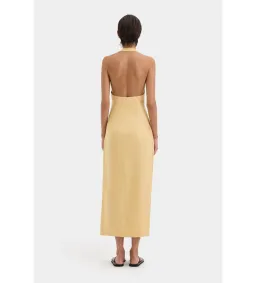 Sir the Label Carlotta Tie Midi Dress Raffia Size AU 10 for rent on The Volte - image 3