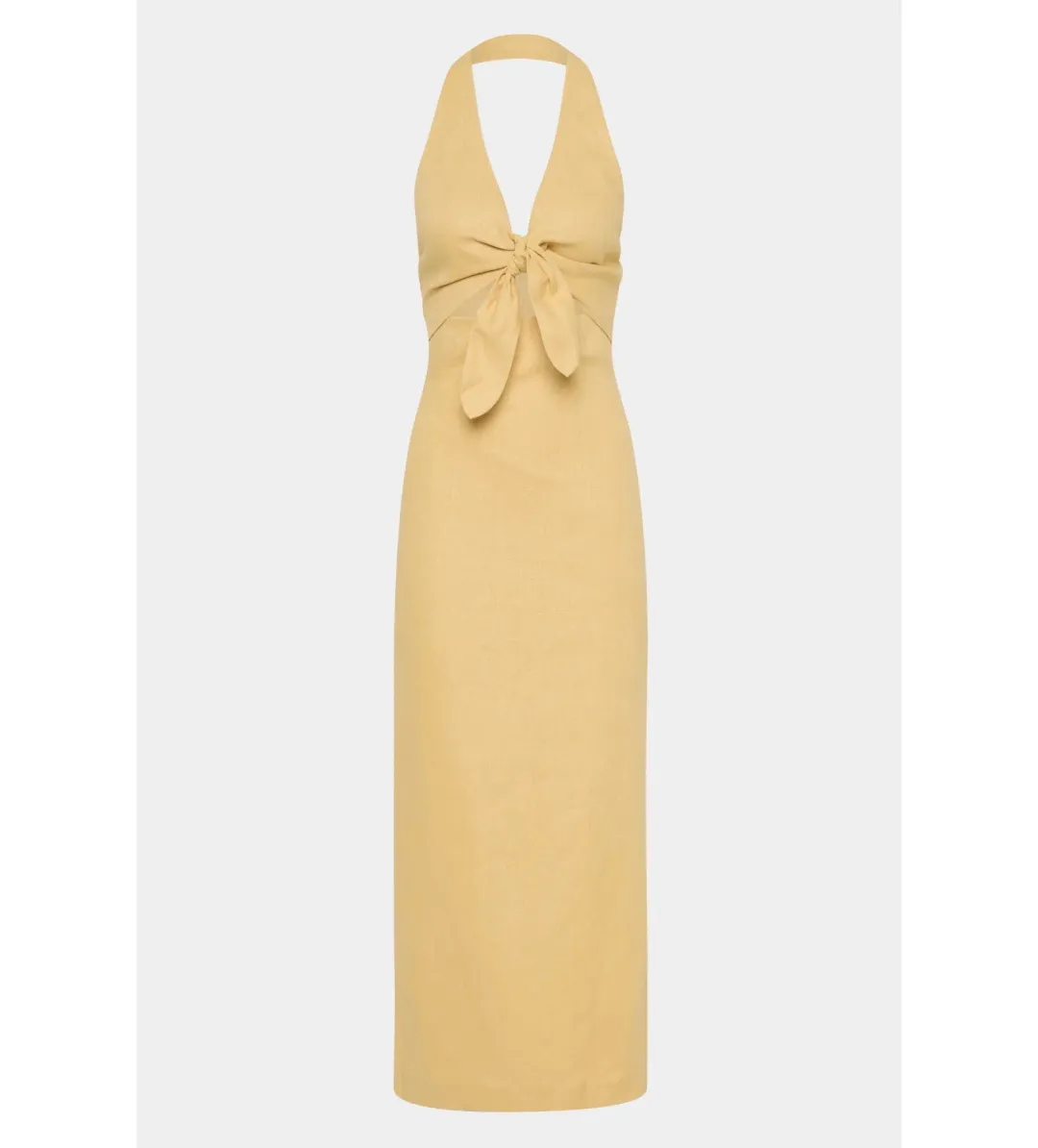 Sir the Label Carlotta Tie Midi Dress Raffia Size AU 10 for rent on The Volte - main image