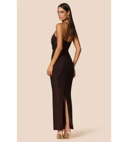 Love Nookie Bianca 2Way Halter Gown Cocoa Size AU 8 for rent on The Volte - image 4