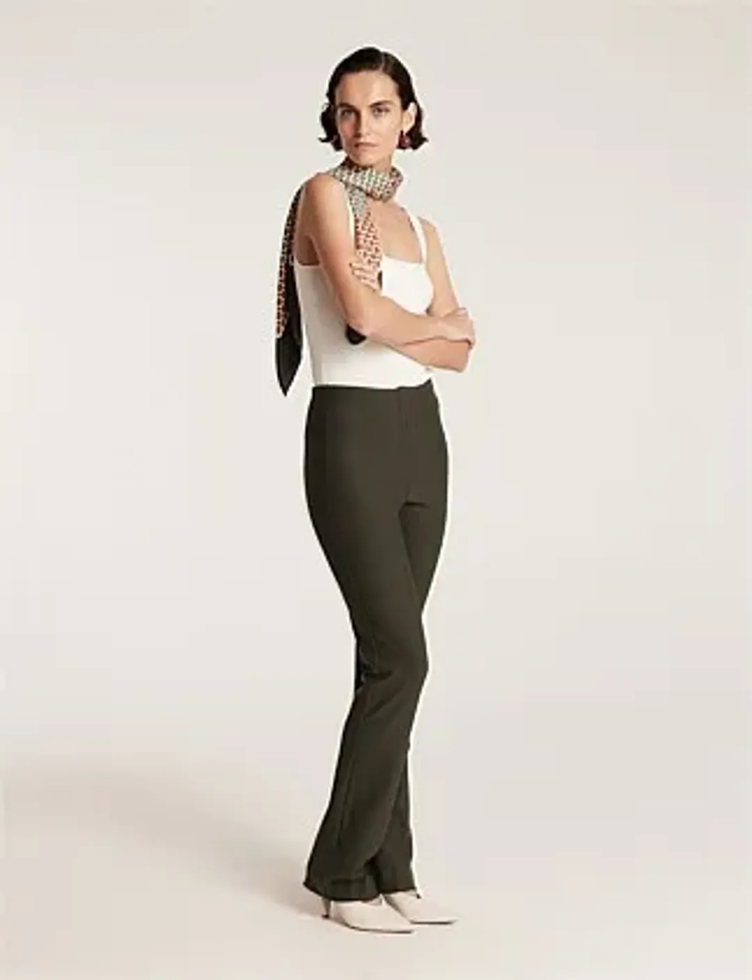 Perri Cutten City Stretch Pant Olive Size AU 8 for rent on The Volte - main image