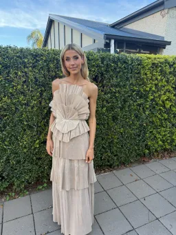 Aje Kyra Gown Gold Size AU 10  for rent on The Volte - image 3