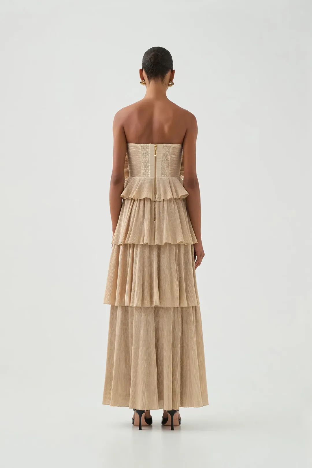 Aje Kyra Gown Gold Size AU 6 for rent on The Volte - main image