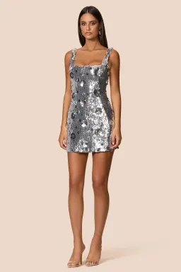 Love Nookie Seraphine Mini Dress Silver Size 8 for rent on The Volte - image 2