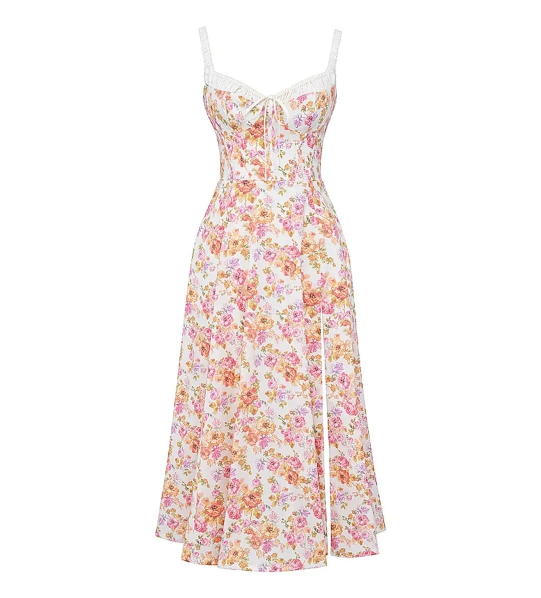 House of CB Sabrina Bustier Midi Dress Ivory Print Size L/AU 14 for rent on The Volte - main image