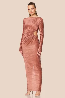 Love Nookie Mirage LS Gown in Mocha Size 10 for rent on The Volte - image 1