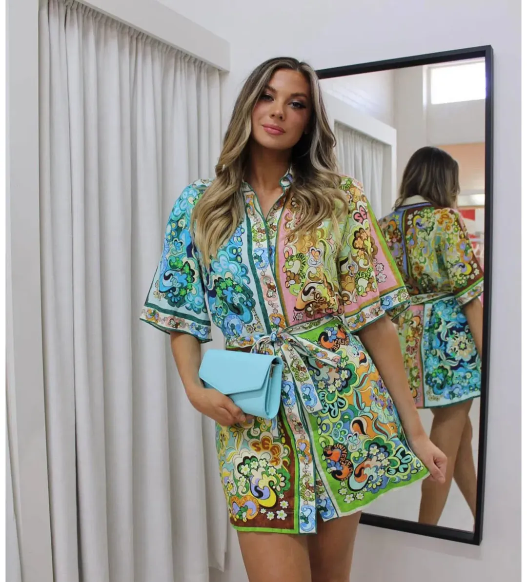 Alemais Dreamer Mini Dress Multi Print Size 8 for rent on The Volte - main image